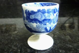 Antique Copeland Spode " Italian " Blue & White Footed Pedestal Egg Cup C.  1920s