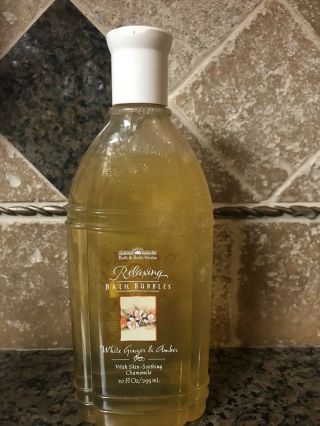 Bath & And Body Relaxing Bath Bubbles White Ginger & Amber Rare Htf