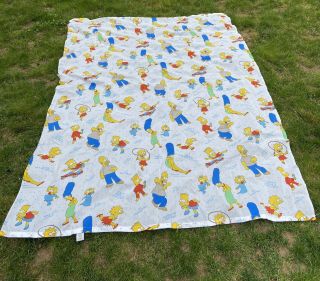 Rare Vintage 1990 The Simpsons Twin Bed Sheet Matt Groening Collectible Fabric