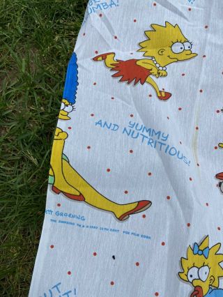 Rare Vintage 1990 The Simpsons Twin Bed Sheet Matt Groening Collectible Fabric 2