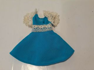 Rare Vintage Francie 1965 Mattel Doll Blue Dress W/white Lace Outfit Clothes