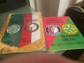 European Cup Final Feyenoord V Celtic 1970 With Banner Stunning And Very Rare