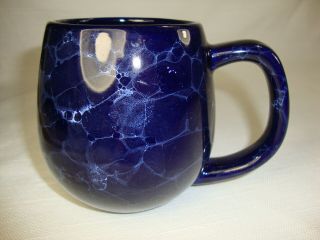Rare Blue/white Marbled Unbranded Ceramic 14 Oz 4 " Tall Coffee Tea Mug