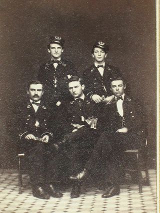 Rare Civil War CDV of 5 Acting Midshipman Class 1861 Newport Rhode Island Crisp 2