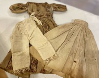 587 Antique Rare C1860 Outfit For Antique Early Lady Or Fashion Doll