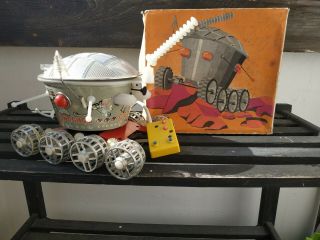 Vintage Rare Soviet Lunokhod Remote Control Tin Toy Space Ussr Moonrover Boxed