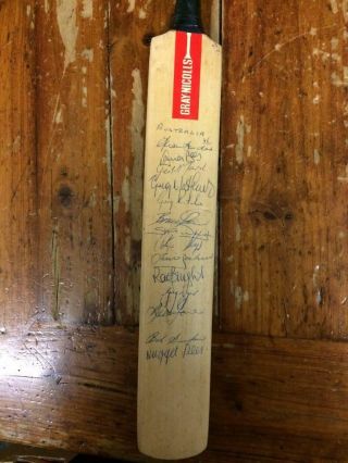 Australia Cricket Test Team 1986 Signed Mini Bat Rare