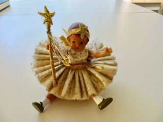 Vintage Effanbee 5 " Wee Wishes Patsy Doll You Are A Star Golden Fairy