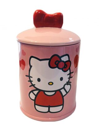 Vandor Sanrio Hello Kitty Pink Ceramic Cookie Jar 2012 - Rare - Cond.