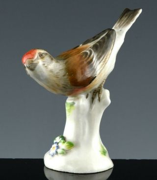 Rare Meissen Miniature Linnet Sparrow Bird Porcelain Figure Figurine 6