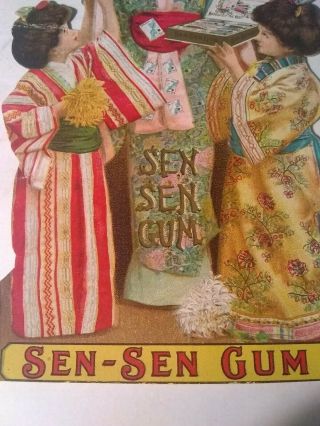 Rare Sen - Sen Gum Geisha Girls Cardboard Counter Advertising Card 2