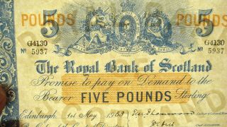 5 POUNDS 1953 BANKNOTE FROM SCOTLAND VERY RARE AND GREAT ITEM 2