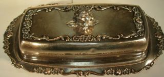 Fb Rogers Silver Co 1096 Vintage Silver On Copper Butter Dish Rose Design