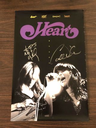 Heart Poster Hand Signed By Both Ann And Nancy Wilson Sisters Rare Autographed 3