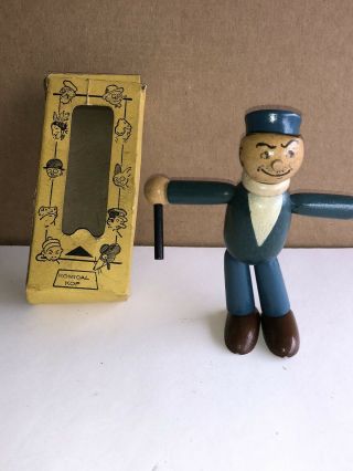 Early Antique 1920’s Schoenhut 6” Wooden Strung Policeman Komical Kop W/ Box