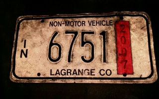 Indiana Buggy License Plate 2007 Vintage Rare La Grange County Amish Collectible