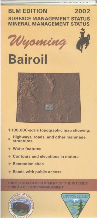 Usgs Blm Edition Topographic Map Wyoming Bairoil 2002 Mineral