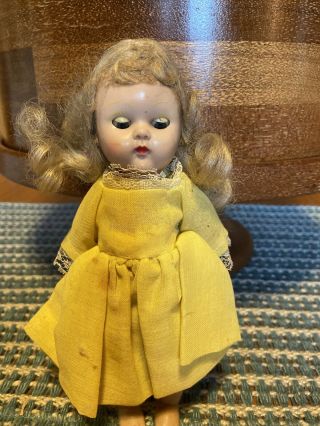 Vintage 7.  5” Vogue Ginny Walker Doll For Repair