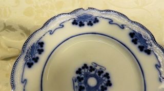 Antique Grindley England Lorne Pattern Porcelain Dinner Plate Flow Blue 10 " Chip