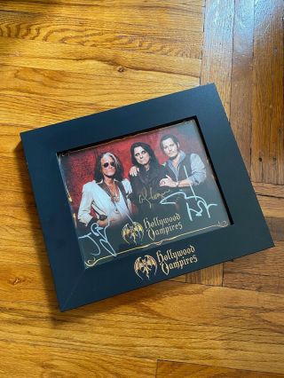 Rare Framed Autograph Hollywood Vampires Alice Cooper Johnny Depp Joe Perry