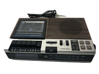 Vtg Ge General Electric 7 - 4956 Am - Fm Cassette Tape Player Alarm Clock Radio Exc