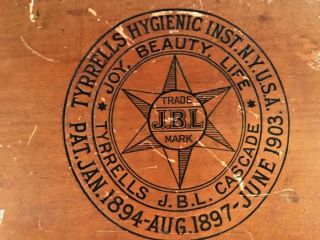 1903 Tyrrells Hygienic Inst.  N.  Y.  U.  S.  A.  Jbl Colon Enema Wood Box Quack Medicine