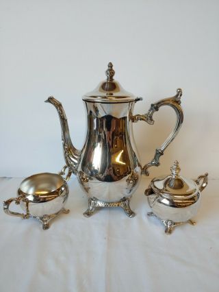 Wm Rogers Silver Plated Coffee Tea Pot Set 4 Piece