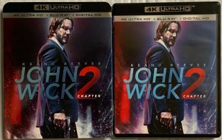 John Wick Chapter 2 4k Ultra Hd Blu Ray 2 Disc Set,  Rare Oop Slipcover Sleeve