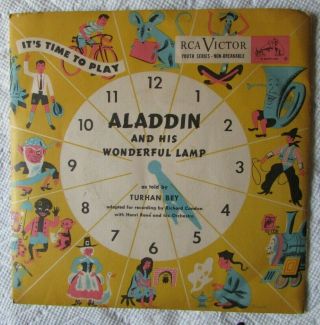 Vintage Aladdin & His Lamp 2 Record Set Rare Rca Wy 364 45 Rpm Yellow Vinyl 1949