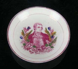 Robert Burns Antique Porcelain Dish Sunderland Lustre Commemorative Scottish