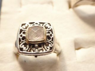 Ultra Rare 18k Gold And Sterling Silver Gem Stone Big Chunky Ring