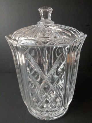 Towle Vintage Covered Cut Crystal Biscuit Jar With Lid 24 Lead Crystal