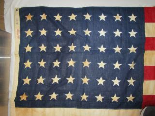 Rare Vintage Antique 48 Star U.  S.  American Flag 4 ' x 6 ' WWII Military Defiance 2