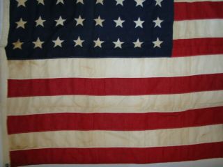 Rare Vintage Antique 48 Star U.  S.  American Flag 4 ' x 6 ' WWII Military Defiance 3