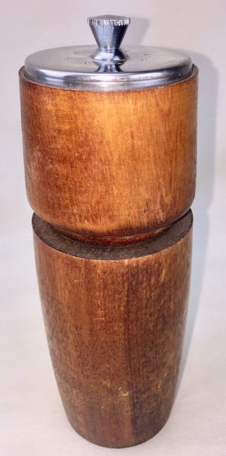 Baribocraft Salt & Pepper Grinder Set Solid Wood Vintage Mid - Century Rare Style