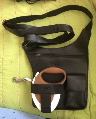 Rare / Limited Edition  Flexi - Brand Black Leather Bag