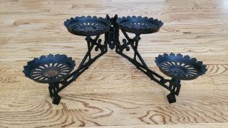 Cast Iron Oil Lamp Or Candle Holder Two Arms Wall Sconce
