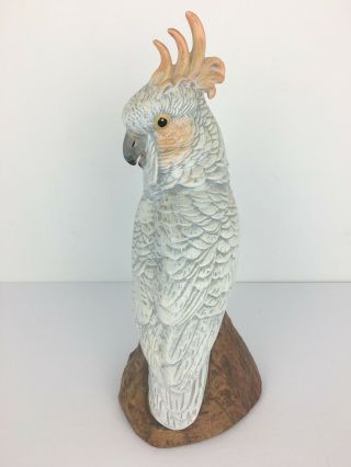 Large Cockatoo Parrot Ceramic Beautifully Hand - Painted Sculpture Rare & Unique