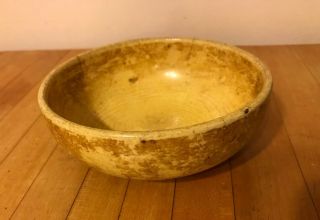 Antique/vintage Yellow Brown Mccoy Bowl Dish Soup Cereal Cracked Design Usa