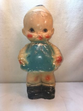 Vtg 1930 - 50’s? Chalkware Kewpie Doll Chubby Cherub Figurine Carnival Prize 12” T