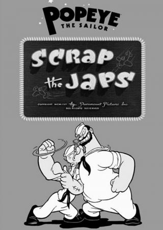 16mm Rare Popeye Cartoon: " Scrap The J_ps " (1942) Great Print