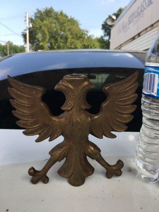 Antique Brass Double Headed Eagle Flag Pole Topper
