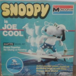 Vintage Peanuts Snoopy Joe Cool Monogram Snap Tight Model Kit Rare