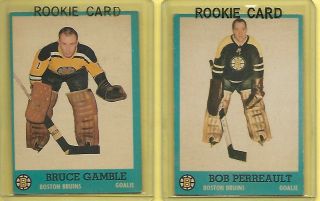 Duo Rookie 62 - 63topps 2 Bob Perreault 3 Bruce Gamble Boston Bruins Rare