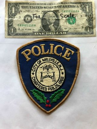 Old Rare Millville Jersey Police Patch Un - Sewn In Great Shape