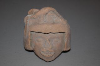 Antique Pre - Columbian Mayan Inca Aztec Pottery Head/face Fragment - Artifact C