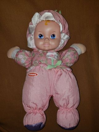 Rare Vintage Playskool Puffalump Pink Doll Baby Plush Toy Snuzzles Squeak 1999