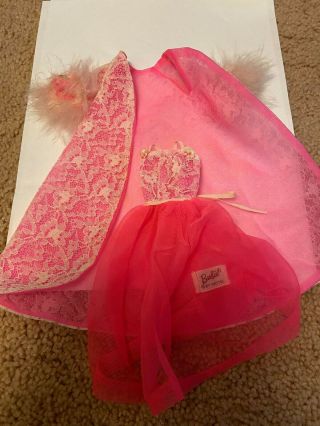 Vintage Barbie Pink Moonbeams Outfit Gown Robe 1694 1967 - 68