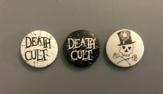 Death Cult Rare Set Of 3 Vintage Pins / Badges Post Punk Goth Southern Death