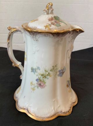 Antique J M & S John Meir & Son " Priscilla " Porcelain Chocolate Pot Rare 1800 